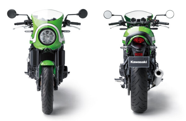 Kawasaki Z900RS 2018 green front and rear