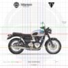 Triumph Bonneville T100 2017 blue white