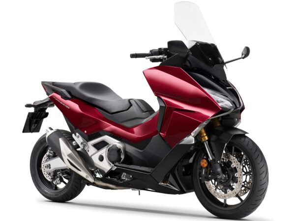 Honda Forza 750 2024 Candy Chromosphere Red with Graphite Black supm guard and trim front