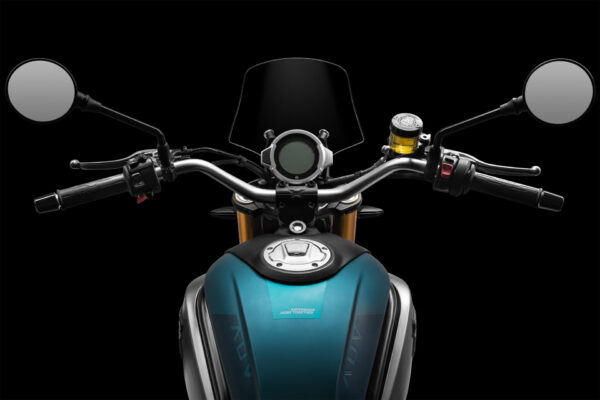 CFMoto 700CL-X Adventure 2023 Aurora Blue cockpit