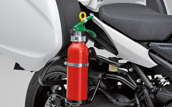 Yamaha MT09TR Police 2015 side cases and fire extinguisher holder