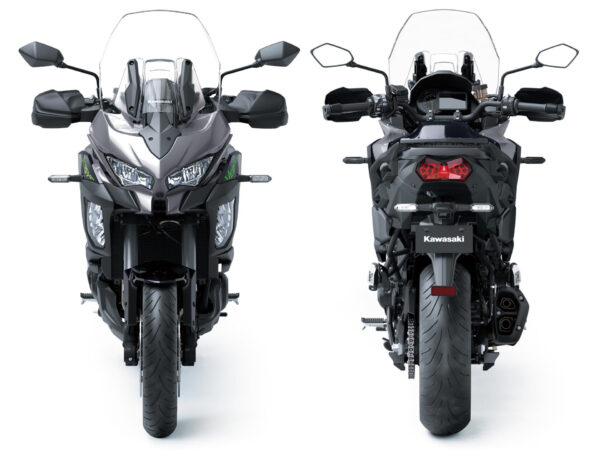 Kawasaki Versys 1100 SE 2025 Metallic Graphite Gray Metallic Diablo Black front and rear