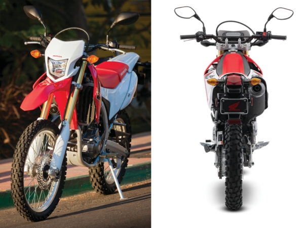 Honda CRF250L 2013 red and white front and rear