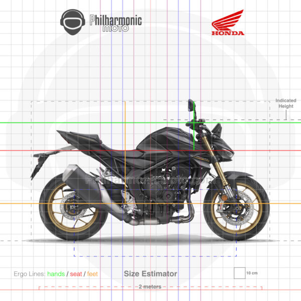 Honda CB1000 Hornet SP 2025 Mat Ballistic Black Metallic with Desert Gold Metallic wheels and forks