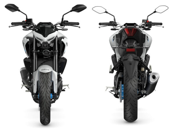 Yamaha MT-03 2025 Ice Storm front and rear