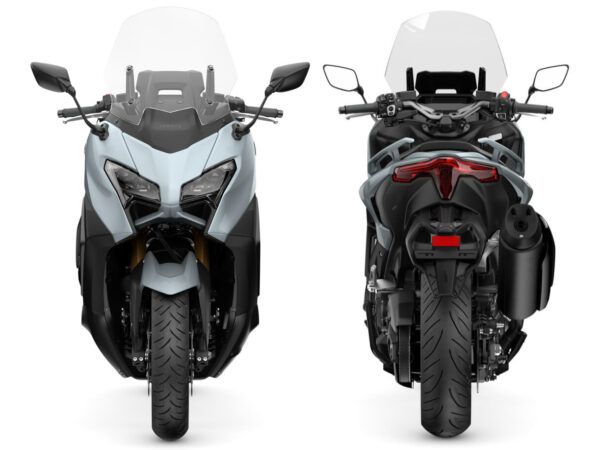 Yamaha TMAX Tech MAX 2025 Ceramic Grey front and rear