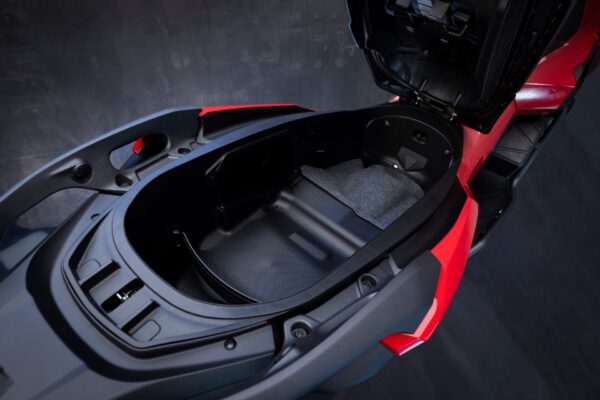 Honda ADV350 2025 Hyper Red under seat storage