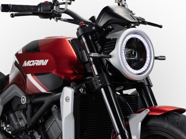 Moto Morini Milano 2025 red headlight