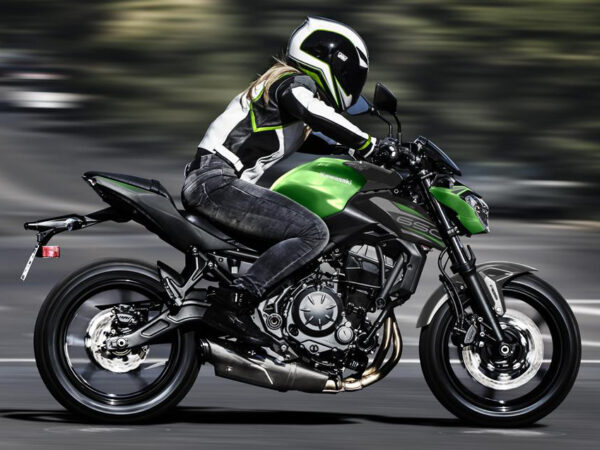 Kawasaki Z650 2019 Candy Flat Blazed Green Metallic Matt Graphite Grey Metallic Flat Spark Black riding position