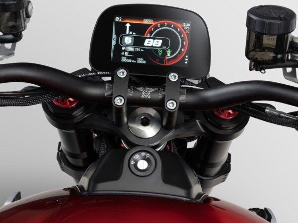 Moto Morini Milano 2025 red dashboard